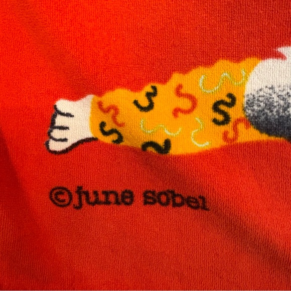 Vintage June Sobel Beach Towel Cat Exercise 57”x32” Red 80s Yoga - Picture 5 of 13